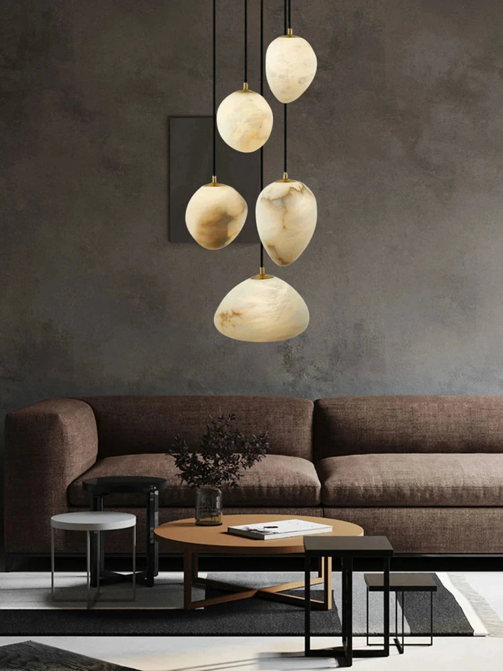 Sage Marble Chandelier for high ceiling staircase and foyer lighting