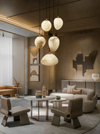 Sage Marble Chandelier for high ceiling staircase and foyer lighting