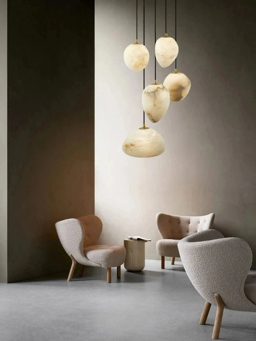 Sage Marble Chandelier for high ceiling staircase and foyer lighting