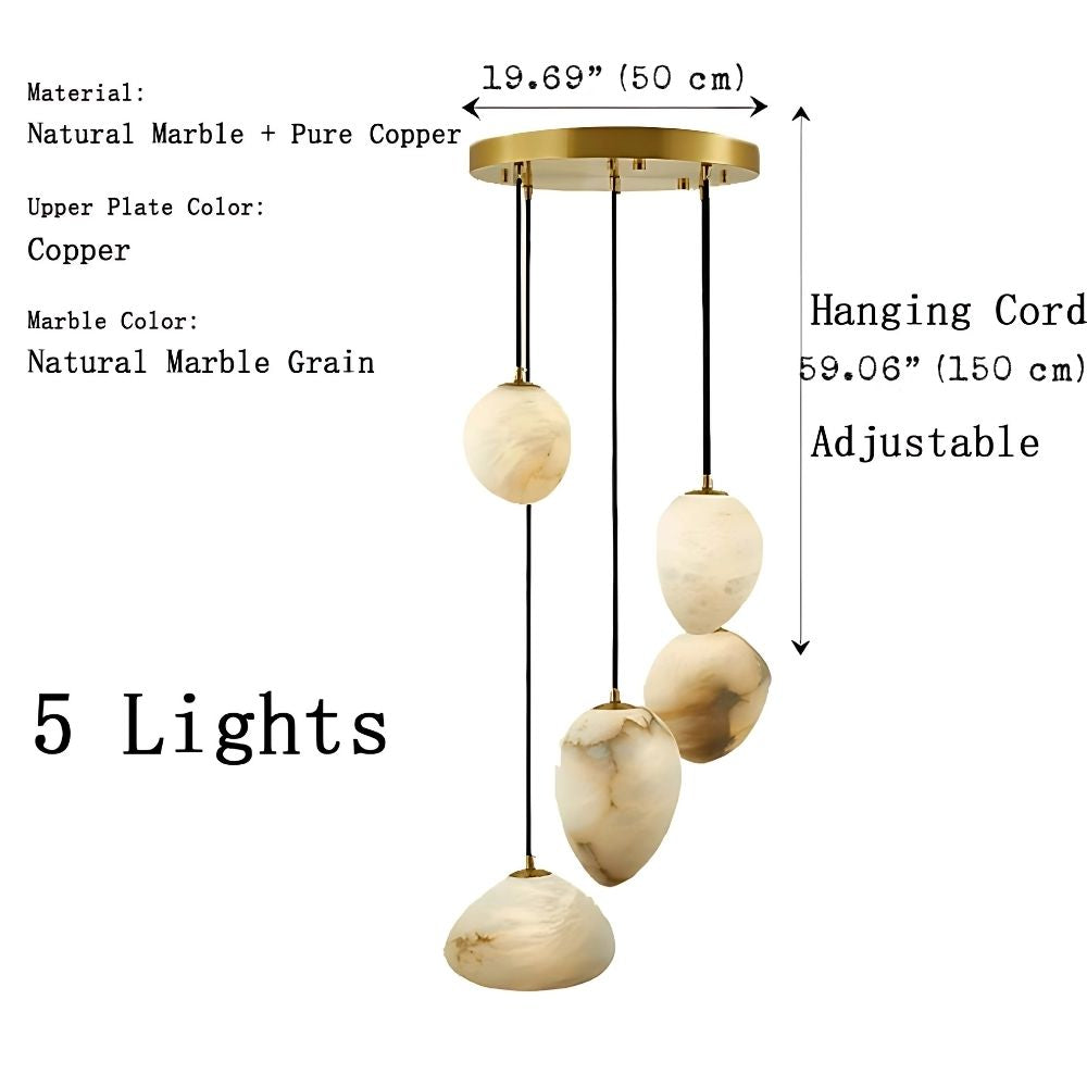 Sage Marble Chandelier for high ceiling staircase and foyer lighting