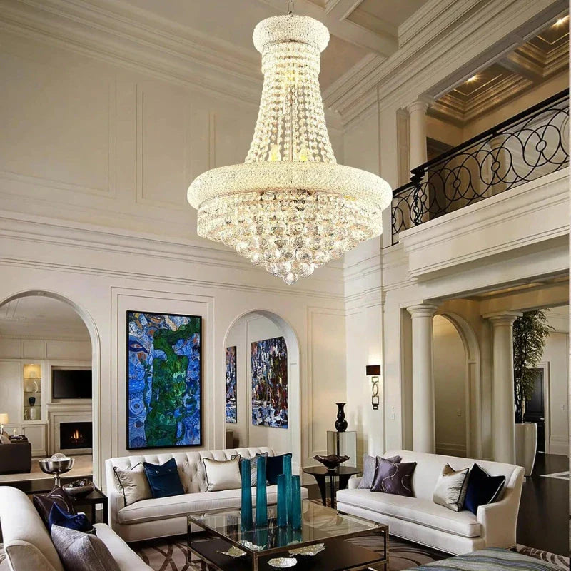Sansa Chrome Raindrop Crystal Pendant Chandelier - Bling Lighting Studio