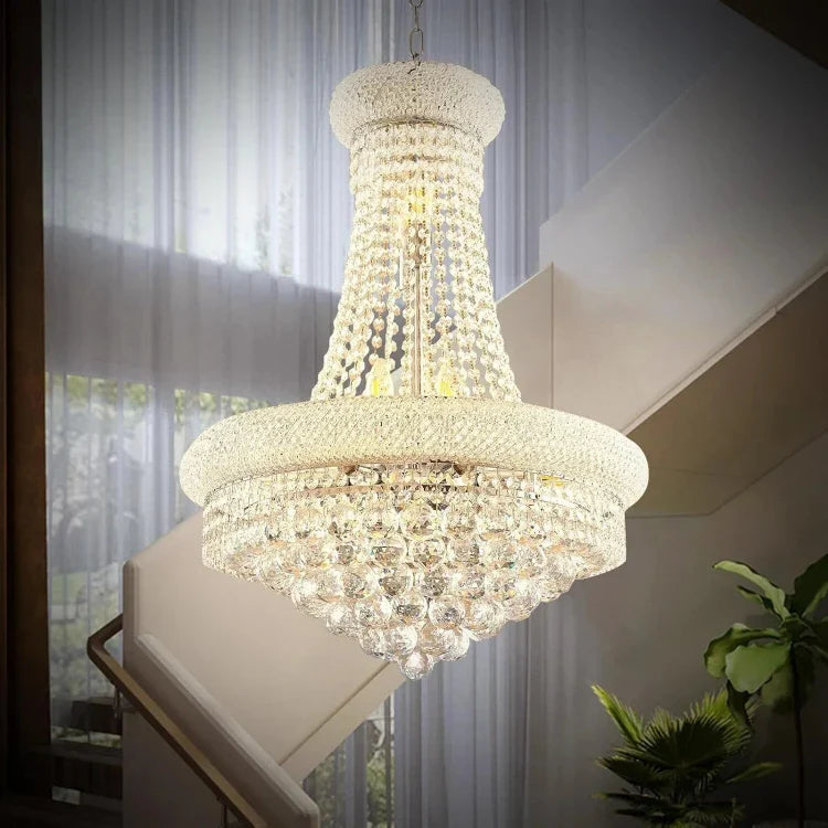 Sansa Chrome Raindrop Crystal Pendant Chandelier - Bling Lighting Studio