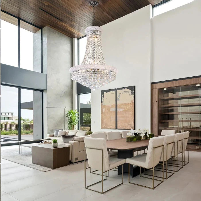Sansa Chrome Raindrop Crystal Pendant Chandelier - Bling Lighting Studio