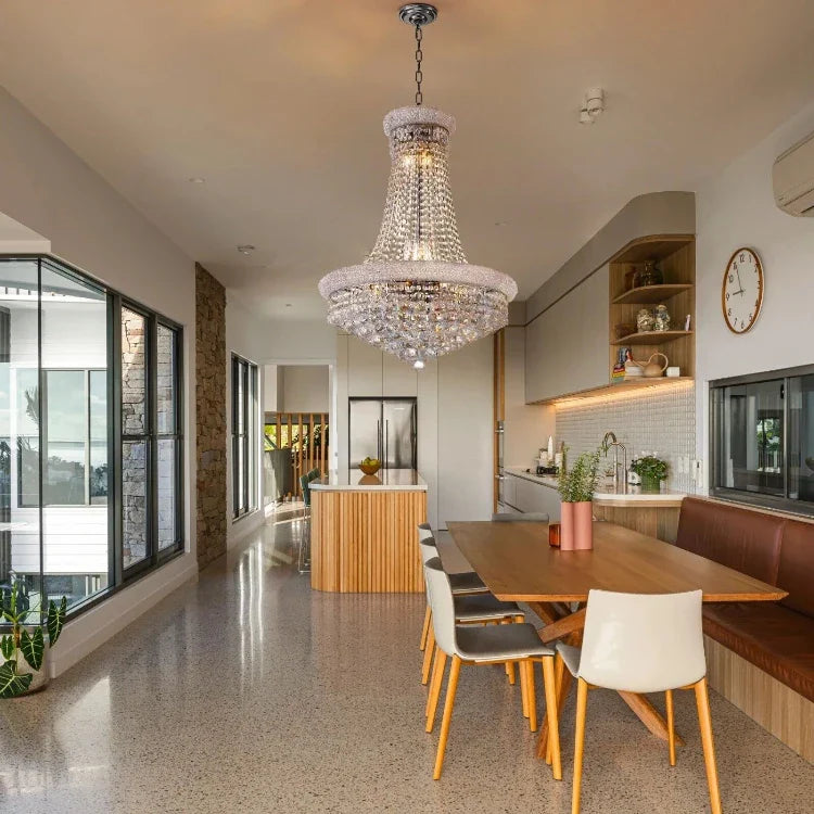 Sansa Chrome Raindrop Crystal Pendant Chandelier - Bling Lighting Studio