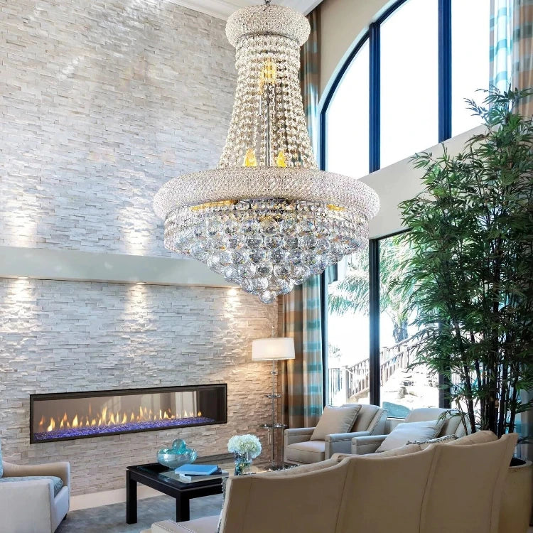Sansa Chrome Raindrop Crystal Pendant Chandelier - Bling Lighting Studio