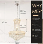 Sansa Chrome Raindrop Crystal Pendant Chandelier - Bling Lighting Studio