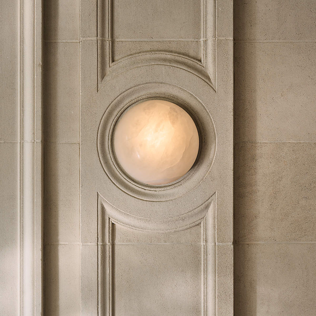 Semicircular Alabaster Wall Lamp by Bling Lighting Studio