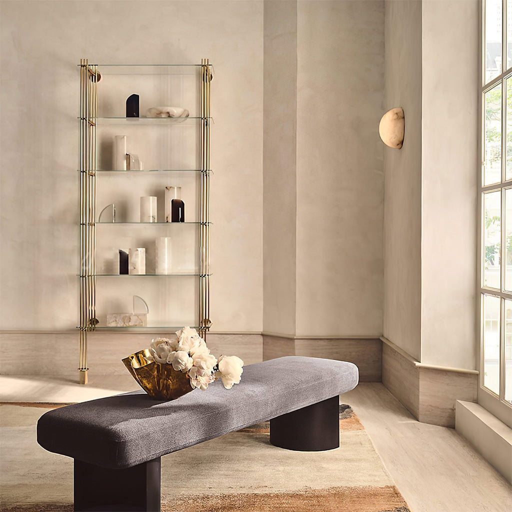 Semicircular Alabaster Wall Lamp by Bling Lighting Studio