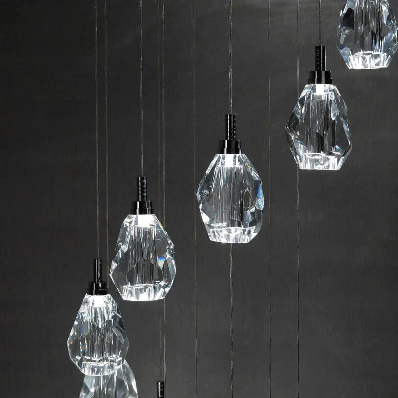 Sensa Crystal Stairwell Lighting for high ceiling staircase and foyer lighting