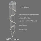 Sensa Crystal Stairwell Lighting for high ceiling staircase and foyer lighting