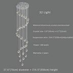 Sensa Crystal Stairwell Lighting for high ceiling staircase and foyer lighting