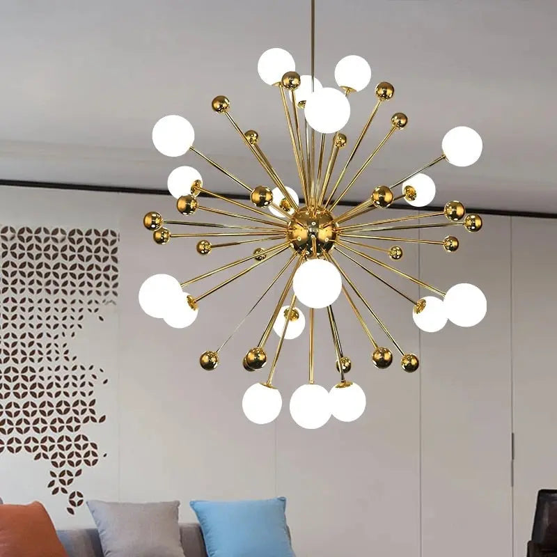 Serenity Gold Brass Sputnik Chandelier - Bling Lighting Studio