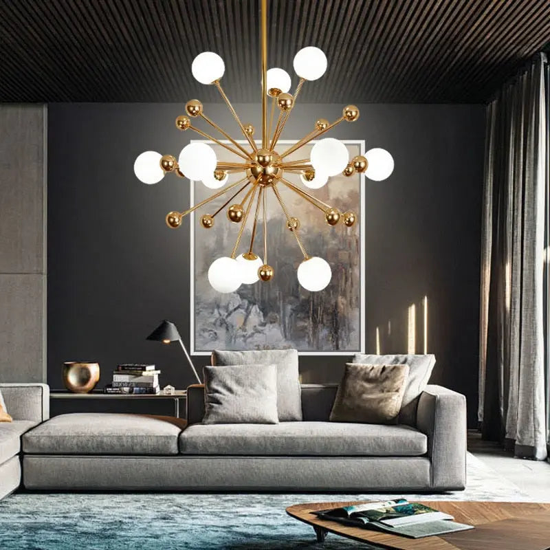 Serenity Gold Brass Sputnik Chandelier - Bling Lighting Studio