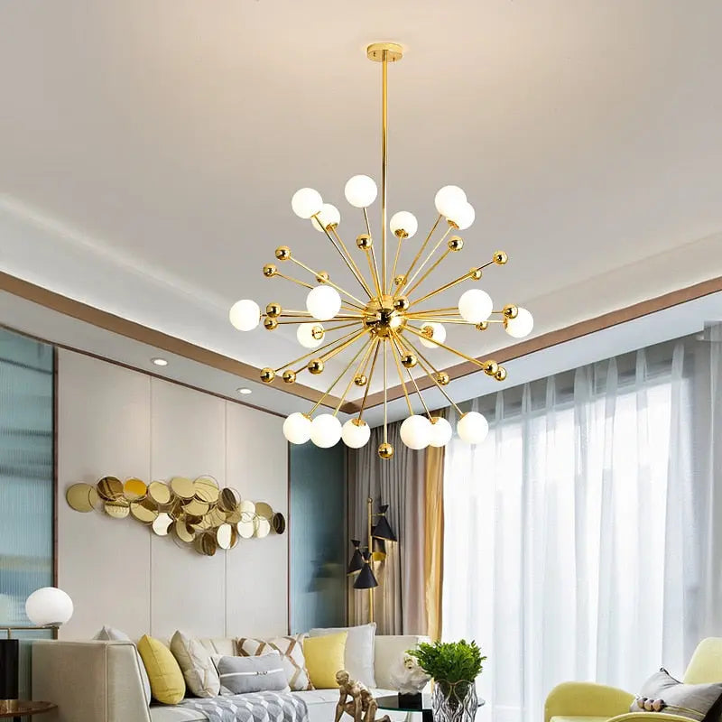 Serenity Gold Brass Sputnik Chandelier - Bling Lighting Studio