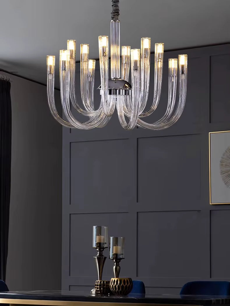 Sesi Mid Century Modern Glass Chandelier - Bling Lighting Studio