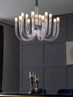 Sesi Mid Century Modern Glass Chandelier - Bling Lighting Studio