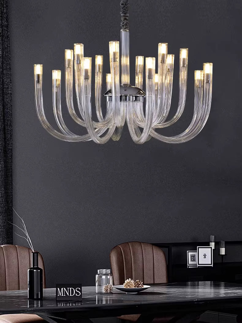 Sesi Mid Century Modern Glass Chandelier - Bling Lighting Studio