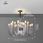 Sesi Mid Century Modern Glass Chandelier - Bling Lighting Studio