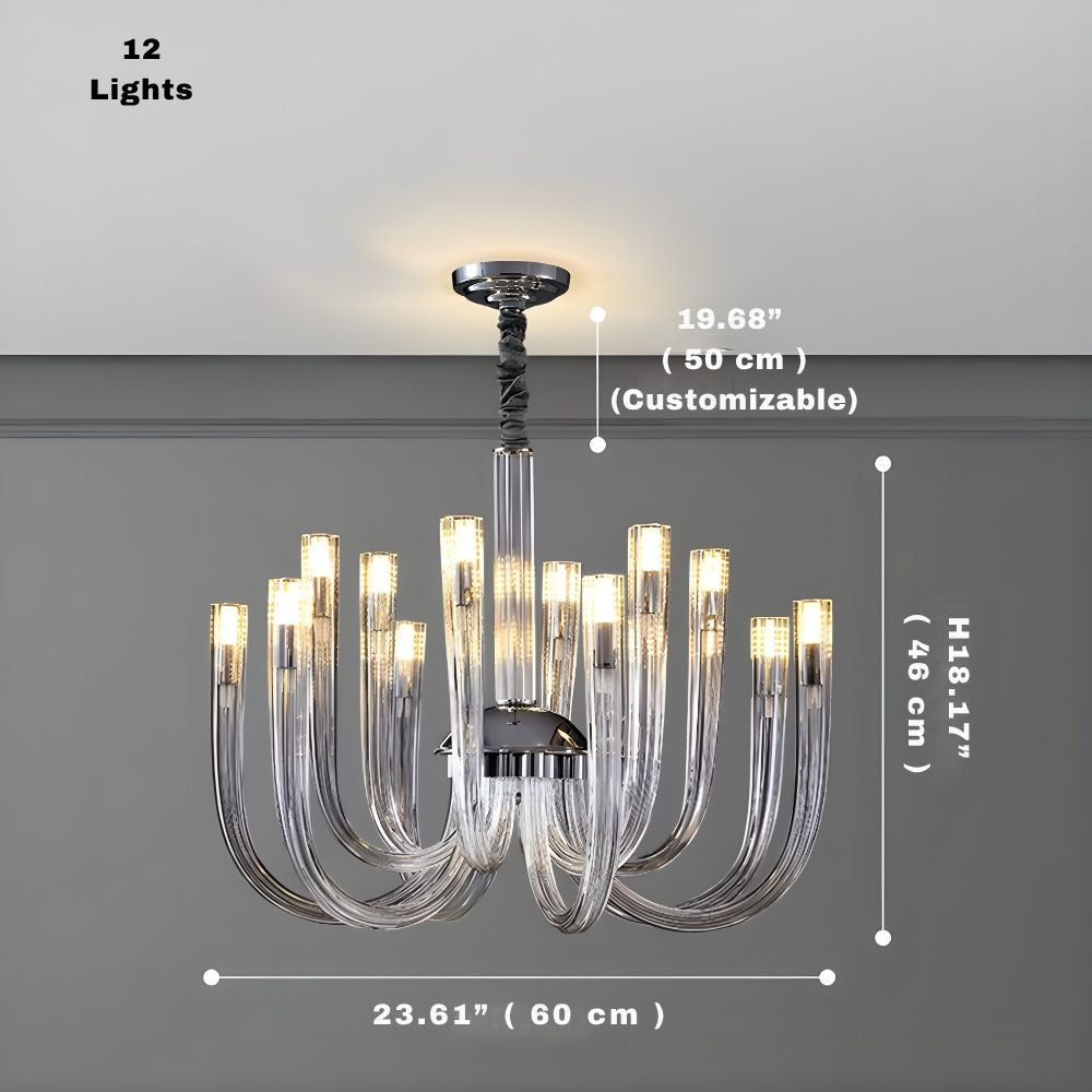 Sesi Mid Century Modern Glass Chandelier - Bling Lighting Studio