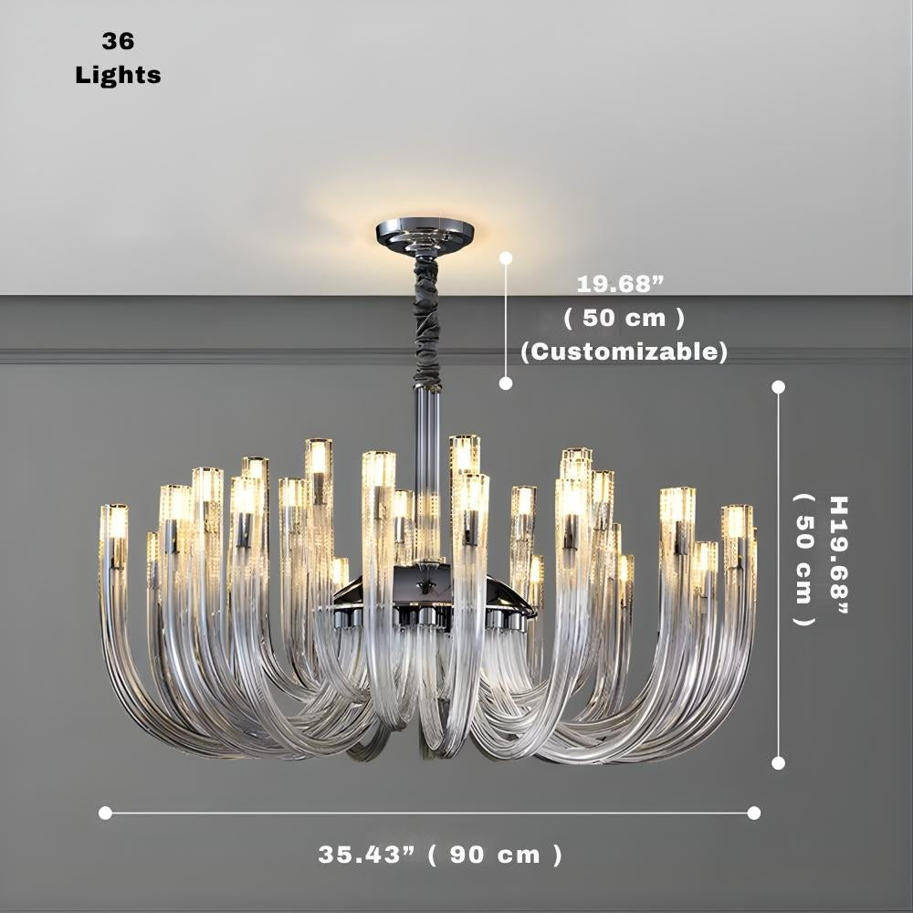 Sesi Mid Century Modern Glass Chandelier - Bling Lighting Studio