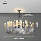 Sesi Mid Century Modern Glass Chandelier - Bling Lighting Studio