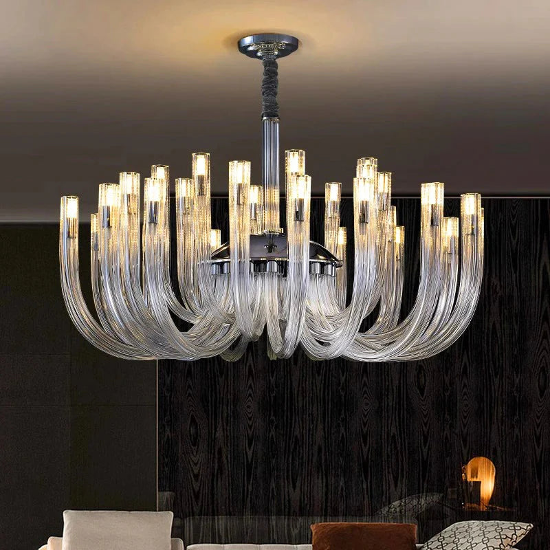 Sesi Mid Century Modern Glass Chandelier - Bling Lighting Studio