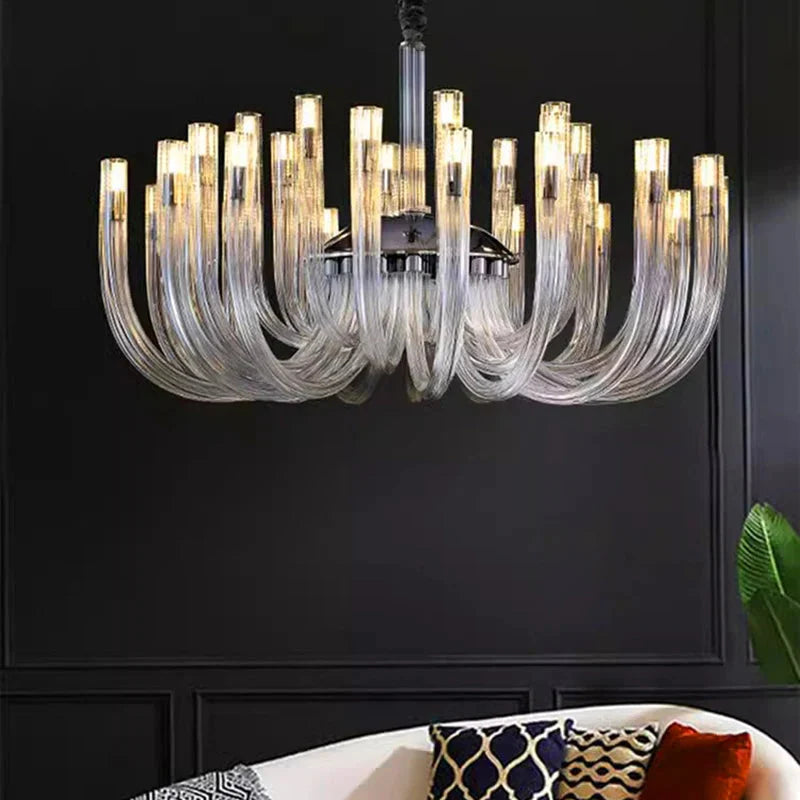 Sesi Mid Century Modern Glass Chandelier - Bling Lighting Studio