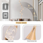 Setya Long Drop Crystal Chandelier for high ceiling staircase and foyer lighting