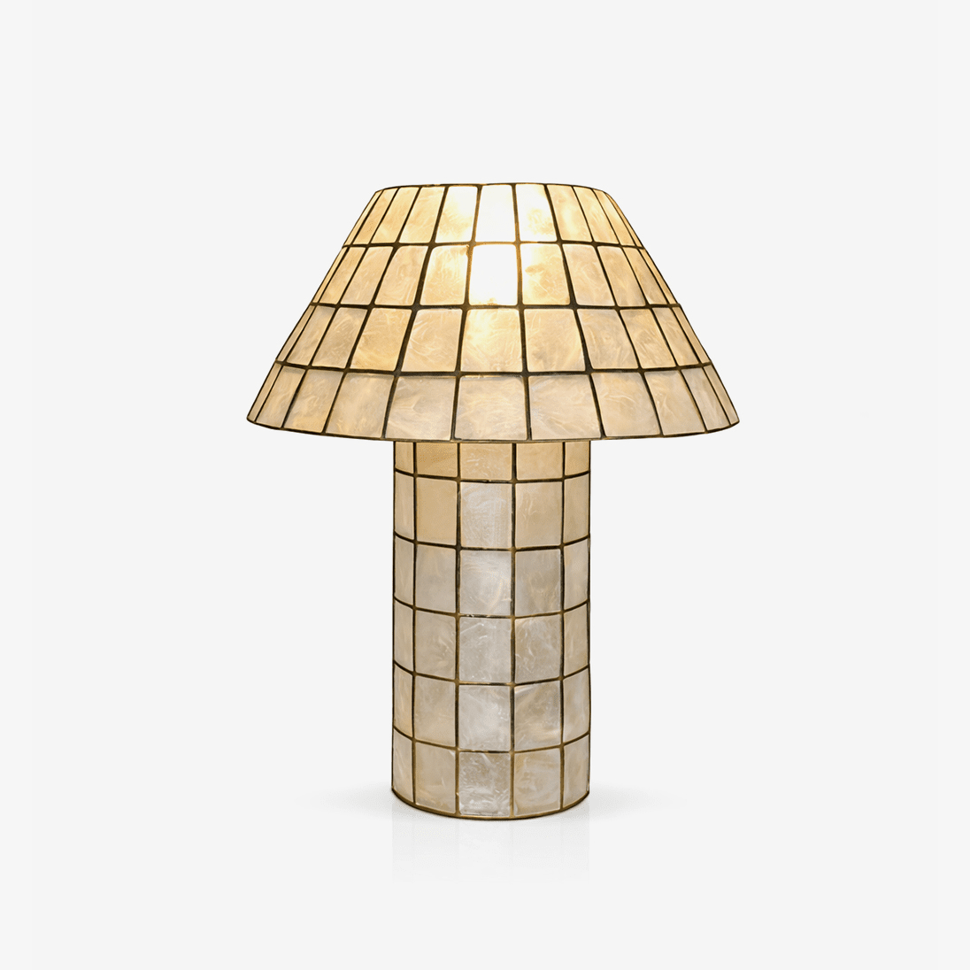 Pearl Shell Mosaic Table Lamp by Bling Lighting Studio