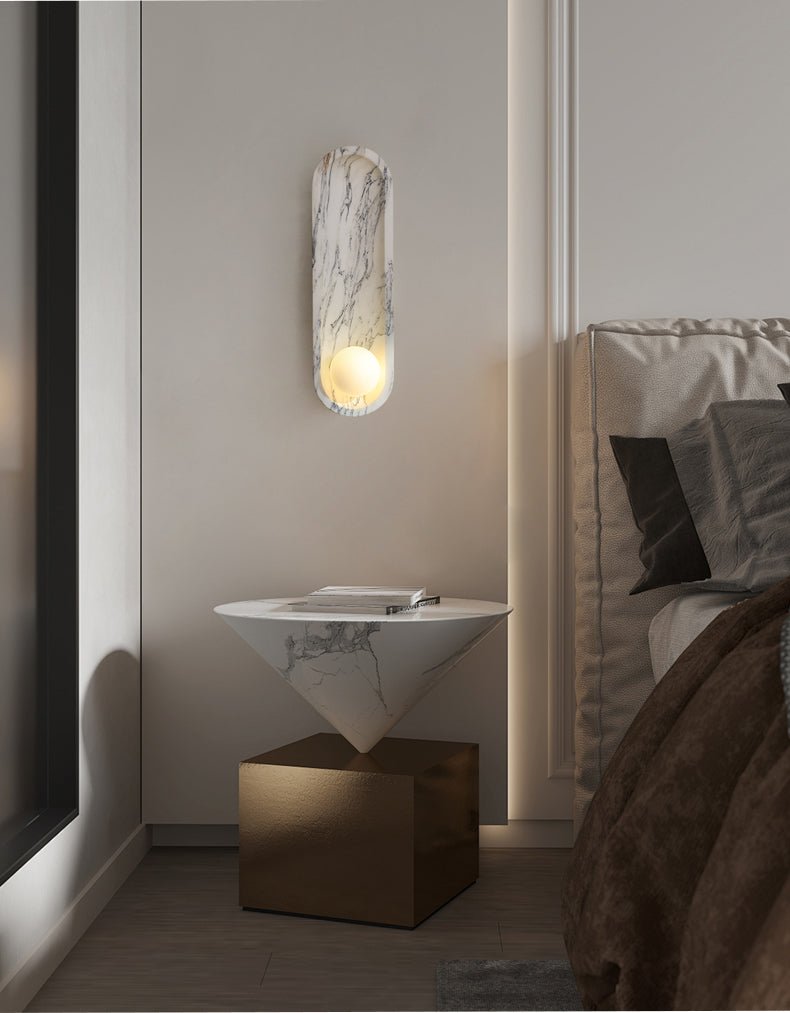 Silvaris Marble Wall Lamp by Bling Lighting Studio