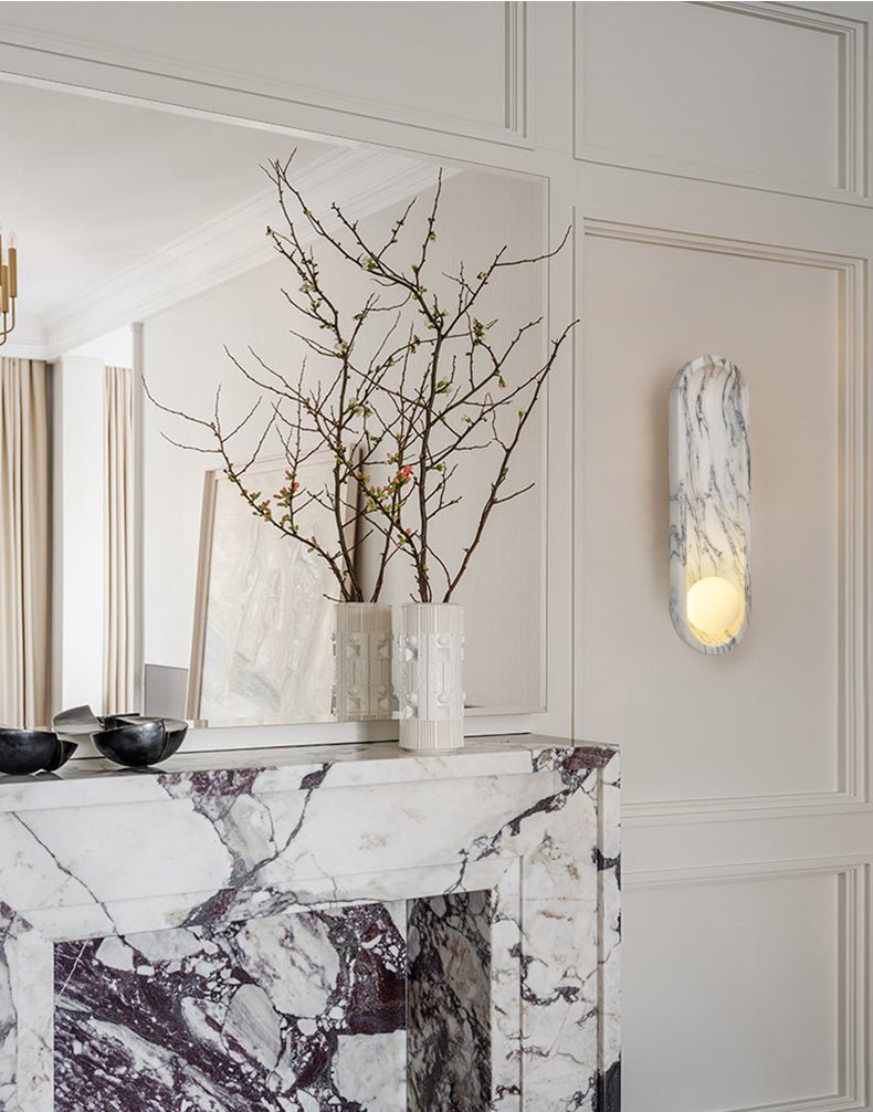 Silvaris Marble Wall Lamp by Bling Lighting Studio
