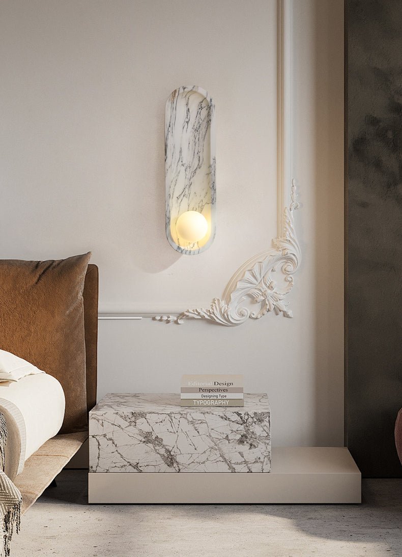 Silvaris Marble Wall Lamp by Bling Lighting Studio