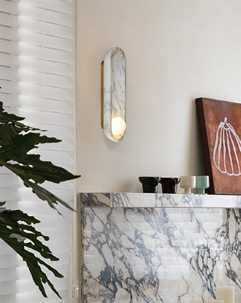 Silvaris Marble Wall Lamp by Bling Lighting Studio