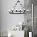 16-Light Round Wagon Wheel Chandelier Black/Gold/Silver - Bling Lighting Studio