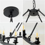 16-Light Round Wagon Wheel Chandelier Black/Gold/Silver - Bling Lighting Studio
