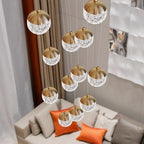 Large Acrylic Chandelier For Foyer for high ceiling staircase and foyer lighting