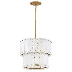 Simona Alabaster Round 2-Tier Chandelier 17.5"D 24"D