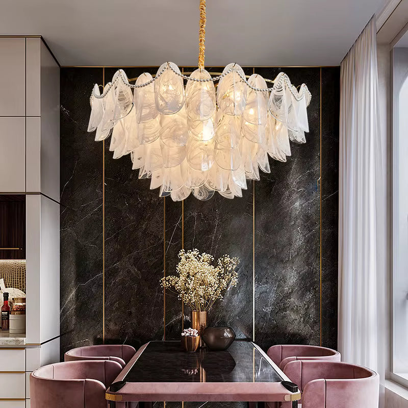 Sina 4 Tier Glass Pendant Chandelier - Bling Lighting Studio