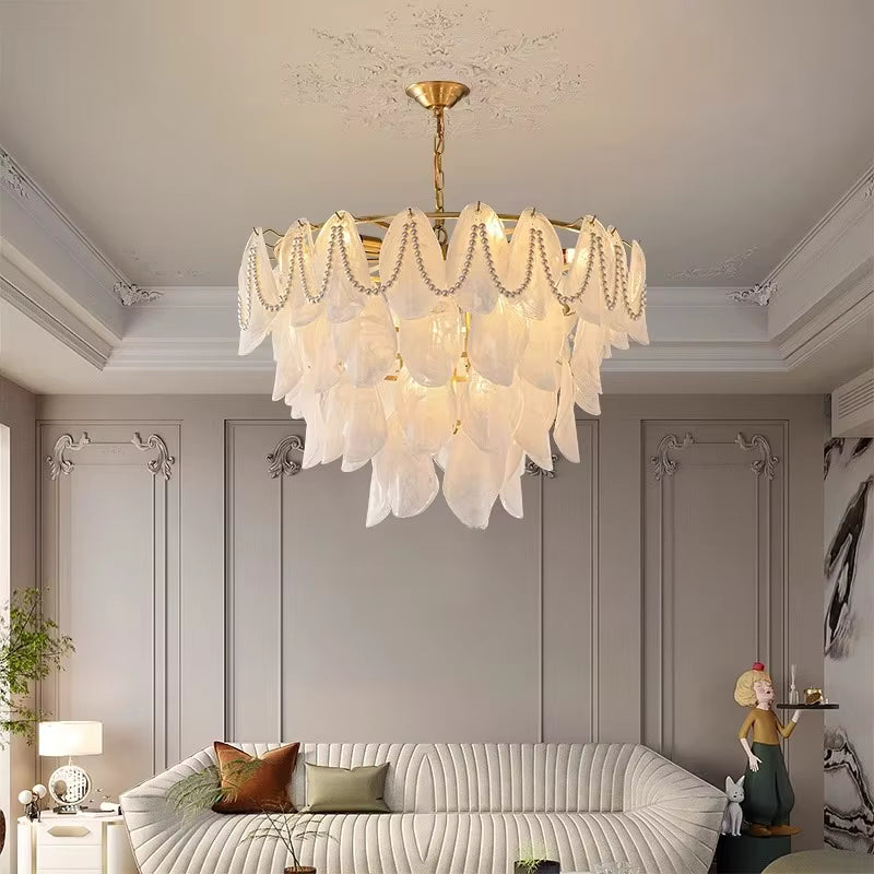 Sina 4 Tier Glass Pendant Chandelier - Bling Lighting Studio