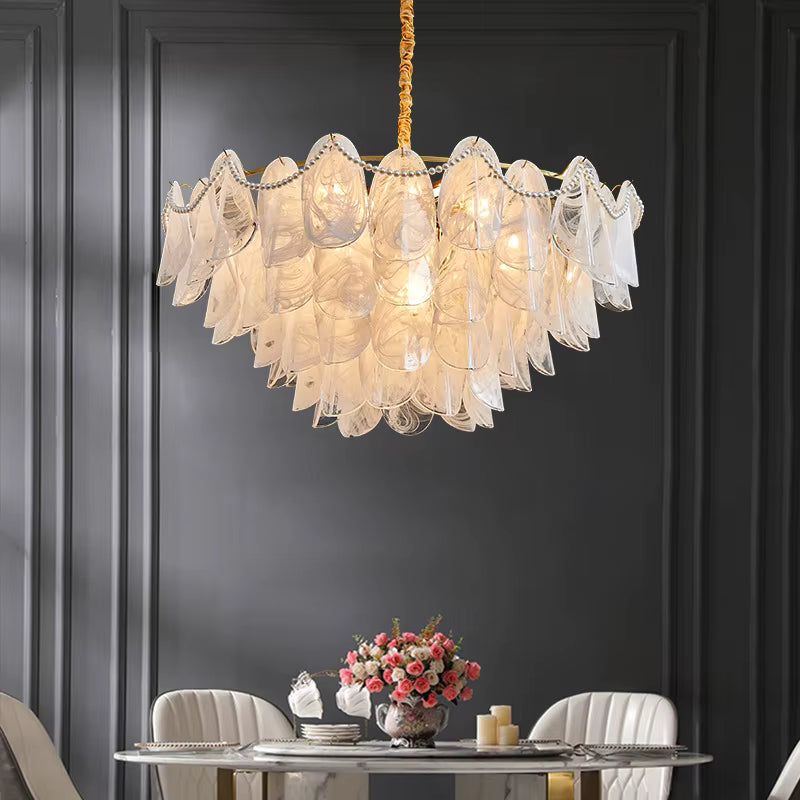 Sina 4 Tier Glass Pendant Chandelier - Bling Lighting Studio