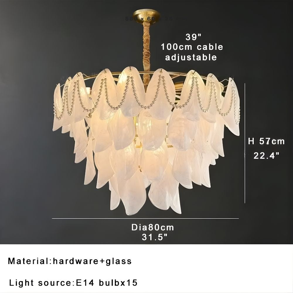 Sina 4 Tier Glass Pendant Chandelier - Bling Lighting Studio
