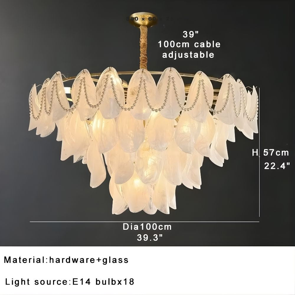 Sina 4 Tier Glass Pendant Chandelier - Bling Lighting Studio