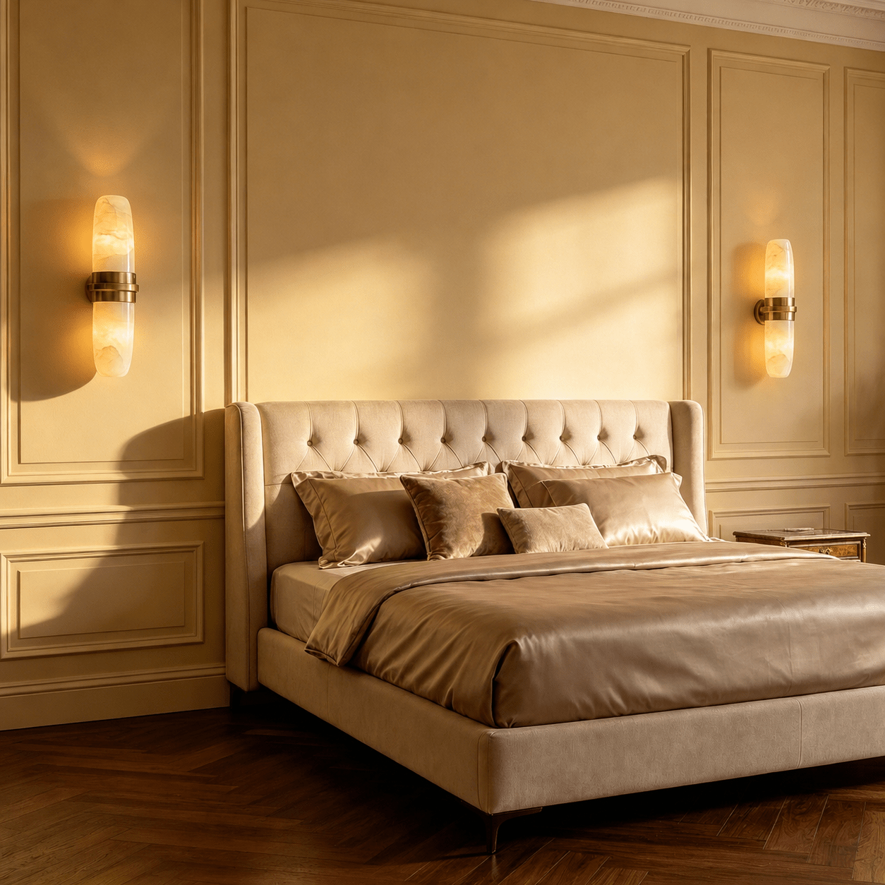 Slim Alabaster Vertical Tube Wall Sconce by Bling Lighting Studio