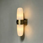 Slim Alabaster Vertical Tube Wall Sconce by Bling Lighting Studio