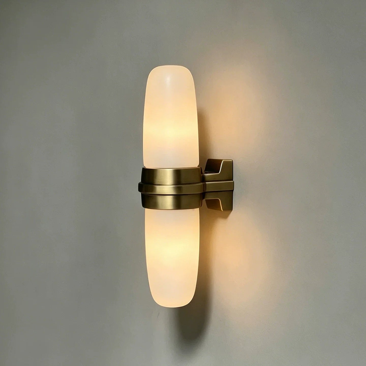 Slim Alabaster Vertical Tube Wall Sconce by Bling Lighting Studio
