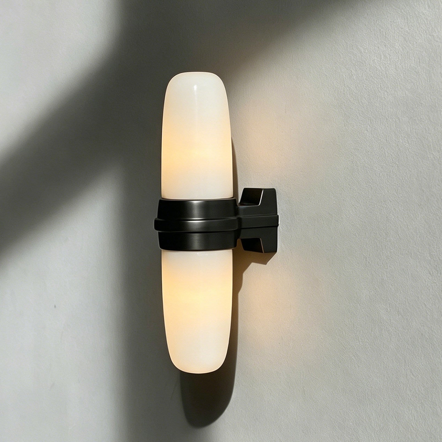 Slim Alabaster Vertical Tube Wall Sconce by Bling Lighting Studio