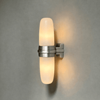 Slim Alabaster Vertical Tube Wall Sconce by Bling Lighting Studio