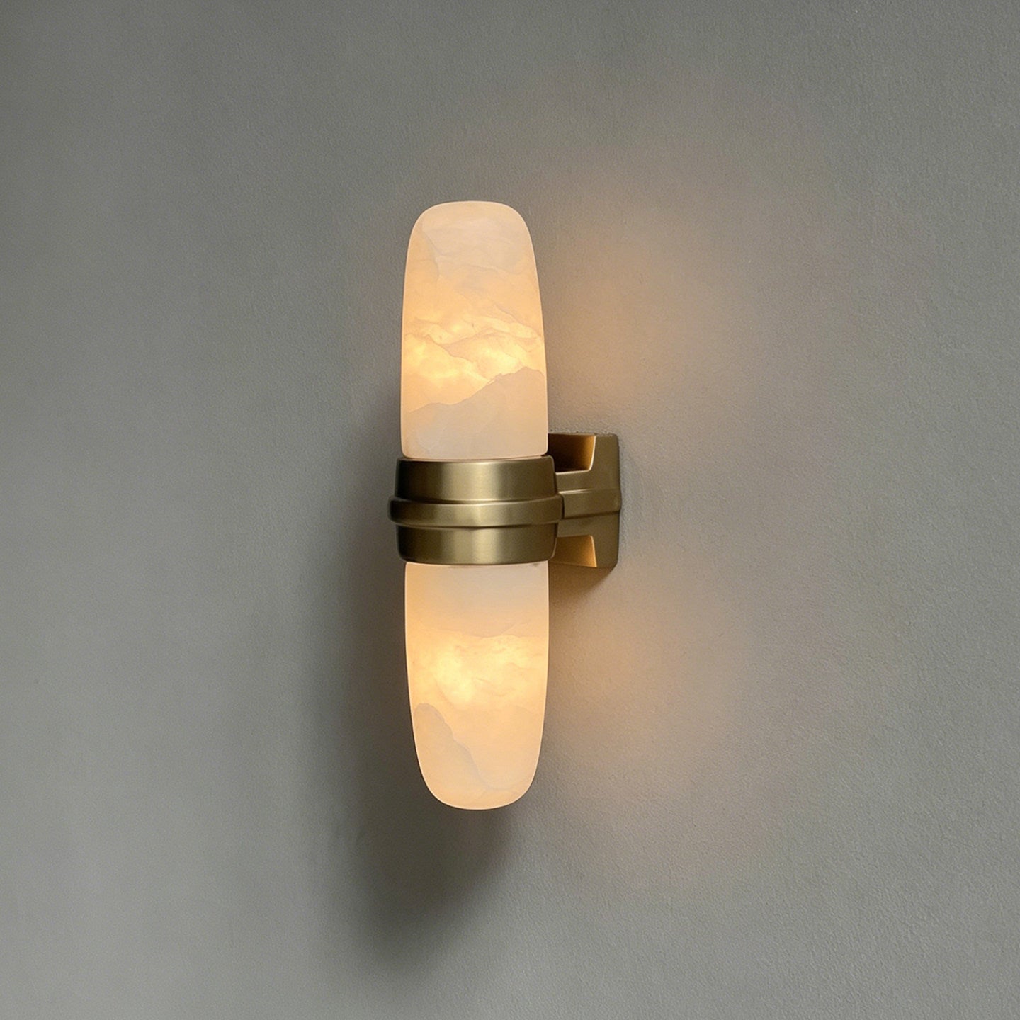 Slim Alabaster Vertical Tube Wall Sconce by Bling Lighting Studio