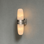 Slim Alabaster Vertical Tube Wall Sconce by Bling Lighting Studio