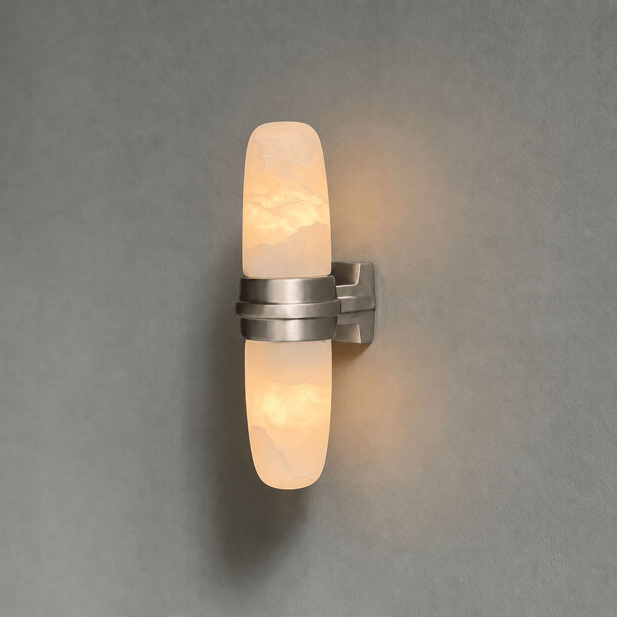 Slim Alabaster Vertical Tube Wall Sconce by Bling Lighting Studio